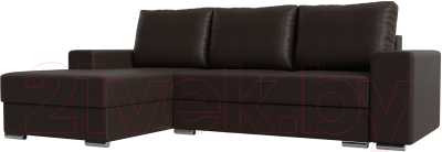Диван угловой Mebelico Дрезден левый (экокожа коричневый)