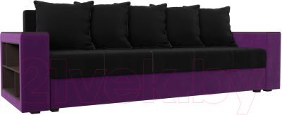 Диван Mebelico Дубай лайт (микровельвет черный/фиолетовый)