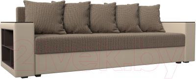 Диван Mebelico Дубай лайт (рогожка корфу 03/экокожа бежевый)