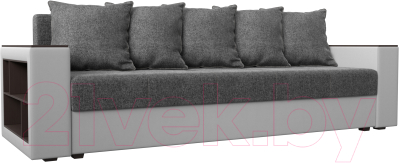 Диван Mebelico Дубай лайт (рогожка серый/экокожа белый)