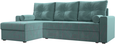 Диван угловой Mio Tesoro Верона лайт левый (велюр бирюзовый)