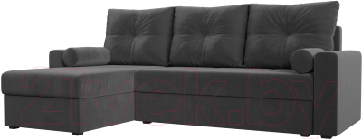 Диван угловой Mio Tesoro Верона лайт левый (велюр серый)