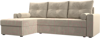 Диван угловой Mio Tesoro Верона лайт левый (микровельвет бежевый)