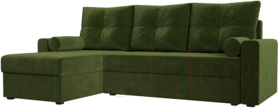 Диван угловой Mio Tesoro Верона лайт левый (микровельвет зеленый)