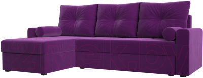 Диван угловой Mio Tesoro Верона лайт левый (микровельвет фиолетовый)