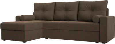 Диван угловой Mio Tesoro Верона лайт левый (рогожка коричневый)