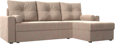 Диван угловой Mio Tesoro Верона лайт правый (велюр бежевый)