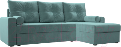 Диван угловой Mio Tesoro Верона лайт правый (велюр бирюзовый)