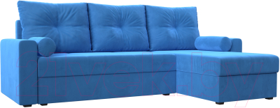 Диван угловой Mio Tesoro Верона лайт правый (велюр голубой)
