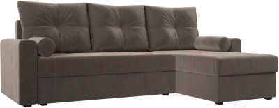 Диван угловой Mio Tesoro Верона лайт правый (велюр коричневый)