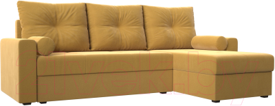 Диван угловой Mio Tesoro Верона лайт правый (микровельвет желтый)