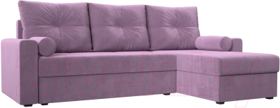 Диван угловой Mio Tesoro Верона лайт правый (микровельвет сиреневый)