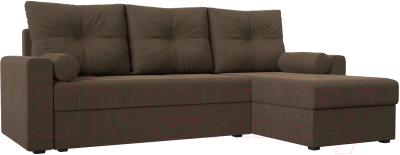 Диван угловой Mio Tesoro Верона лайт правый (рогожка коричневый)