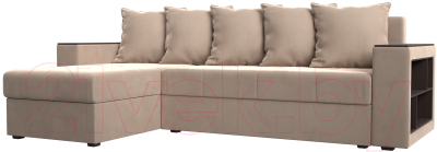 Диван угловой Mebelico Дубай лайт левый (велюр бежевый)