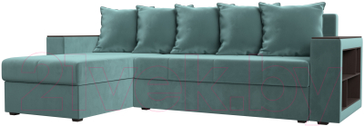 Диван угловой Mebelico Дубай лайт левый (велюр бирюзовый)