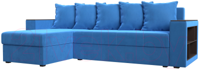 Диван угловой Mebelico Дубай лайт левый (велюр голубой)