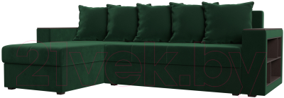 Диван угловой Mebelico Дубай лайт левый (велюр зеленый)