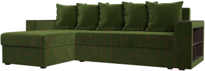 Диван угловой Mebelico Дубай лайт левый (микровельвет зеленый)