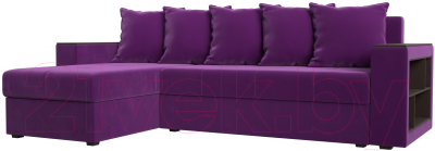 Диван угловой Mebelico Дубай лайт левый (микровельвет фиолетовый)