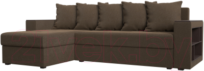 Диван угловой Mebelico Дубай лайт левый (рогожка коричневый)