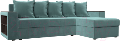 Диван угловой Mebelico Дубай лайт правый (велюр бирюзовый)