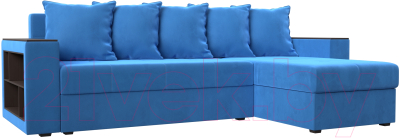 Диван угловой Mebelico Дубай лайт правый (велюр голубой)