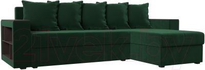 Диван угловой Mebelico Дубай лайт правый (велюр зеленый)