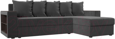 Диван угловой Mebelico Дубай лайт правый (велюр серый)