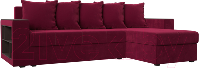 Диван угловой Mebelico Дубай лайт правый (микровельвет бордовый)