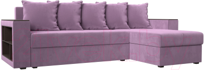 Диван угловой Mebelico Дубай лайт правый (микровельвет сиреневый)
