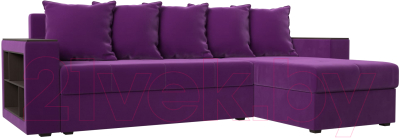 Диван угловой Mebelico Дубай лайт правый (микровельвет фиолетовый)