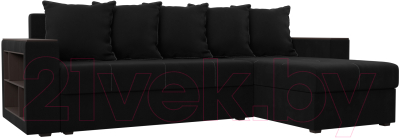 Диван угловой Mebelico Дубай лайт правый (микровельвет черный)