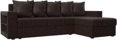 Диван угловой Mebelico Дубай лайт правый (экокожа коричневый)
