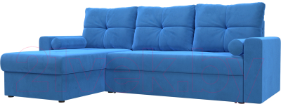 Диван угловой Mio Tesoro Верона левый (велюр, голубой)