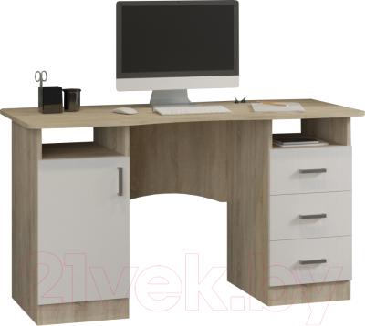Письменный стол Премиум Диксон (дуб сонома/белый текстурный)