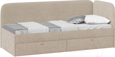 Кровать-тахта ТриЯ Молли 800 тип 1 (микровелюр Scandi Cream 03)