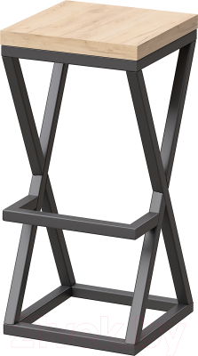 Табурет барный Millwood Вена 3 Л (дуб золотой Craft/металл черный)