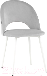 Стул Stool Group Меган / AV 415-H09-02(P) (велюр светло-серый/белые ножки)