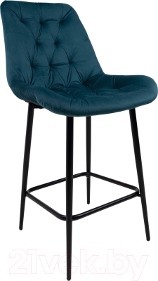 Стул барный Алвест AV 435 (темно-бирюзовый бархат H-56/черный)