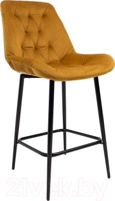 Стул барный Алвест AV 435 (горчичный бархат/черный)