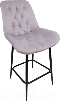 Стул барный Алвест AV 435 (серый бархат/черный)