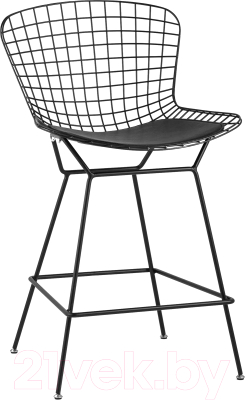 Стул барный Stool Group Bertoia / BTY-24L-P6 BL/BL (черный с черной подушкой)