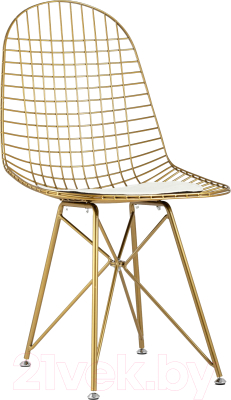 Стул Stool Group Eiffel (золотой с белой подушкой)