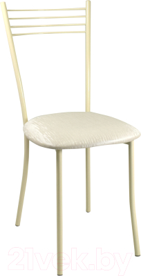 Стул Гальваник Хлоя (эмаль бежевая/кожзам ВВ 3 бенгал белый)