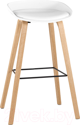 Стул барный Stool Group Libra с ПУ подушкой / 8319B (белый/деревянные ножки)