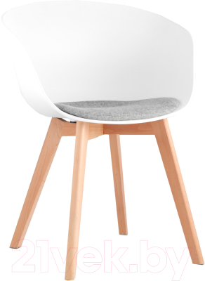 Стул Stool Group Libra Soft / 8320F (белый с подушкой/деревянные ножки)
