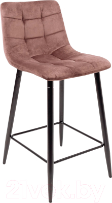 Стул барный AksHome Mia (коричневый велюр HLR49/черный)