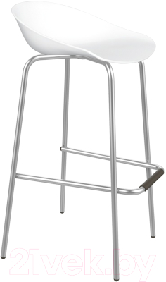 Стул барный Sheffilton SHT-ST19/S29 (белый/хром лак)