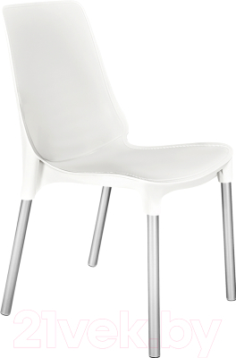 Стул Sheffilton SHT-ST75/S424 (белый/хром лак)