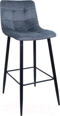 Стул барный AksHome Stella (серый велюр HLR21/черный)